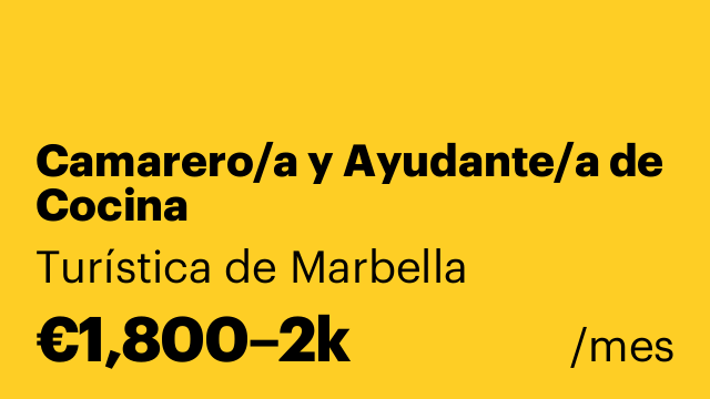 Camarero/a y Ayudante/a de Cocina