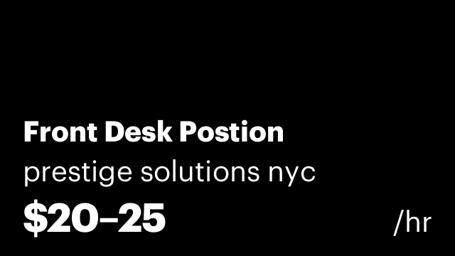 Front Desk Postion