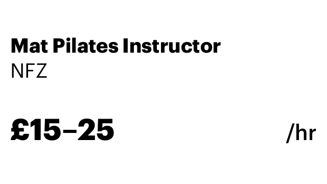 Mat Pilates Instructor