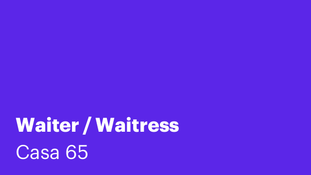 Waiter / Waitress