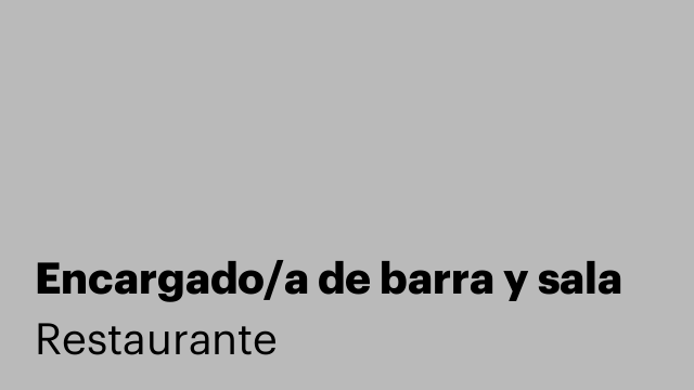 Encargado/a de barra y sala