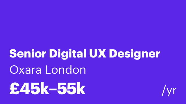 Senior Digital UX Designer