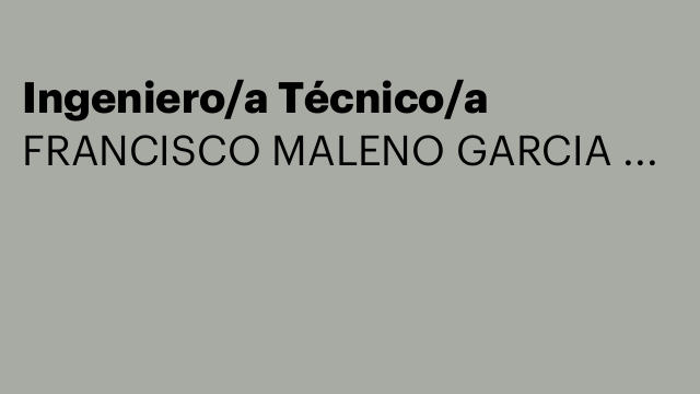 Ingeniero/a Técnico/a