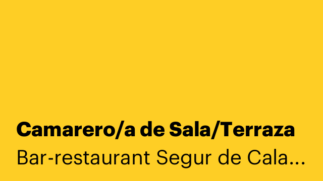 Camarero/a de Sala/Terraza