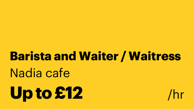 Barista and Waiter / Waitress