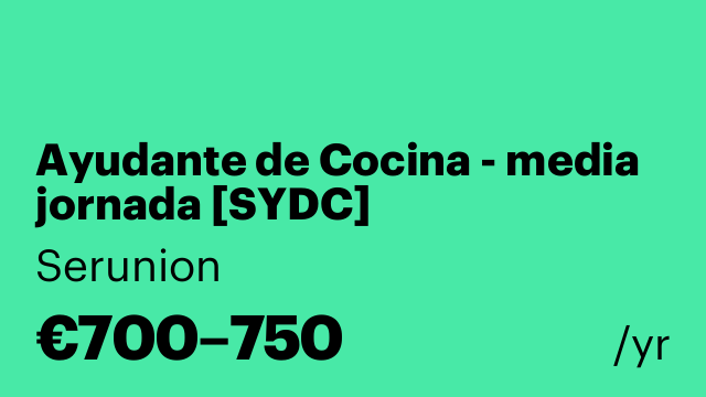 Ayudante de Cocina - media jornada [SYDC]