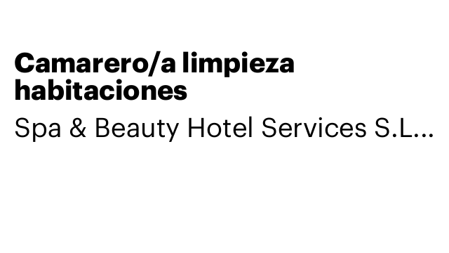 Camarero/a limpieza habitaciones