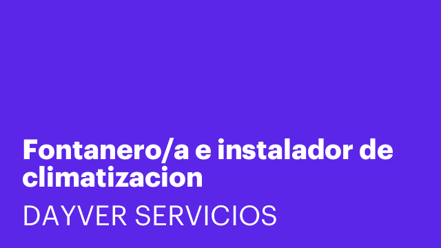 Fontanero/a e instalador de climatizacion