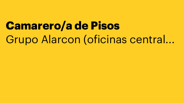 Camarero/a de Pisos