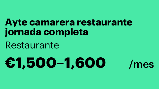 Ayte camarera restaurante jornada completa
