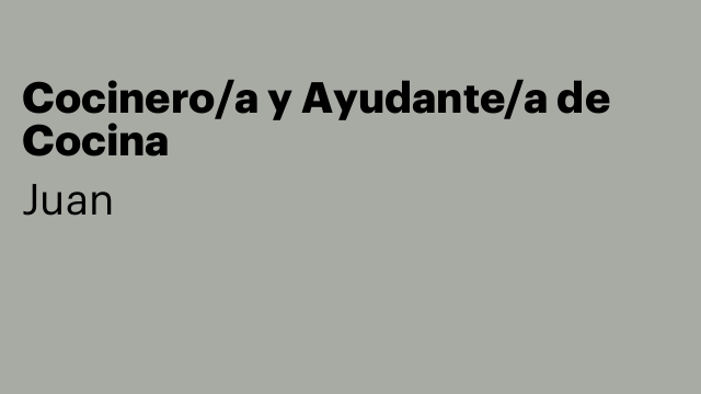 Cocinero/a y Ayudante/a de Cocina