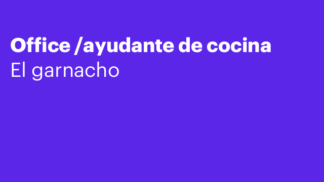Office /ayudante de cocina