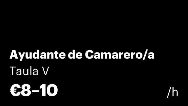 Ayudante de Camarero/a