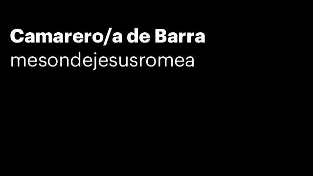 Camarero/a de Barra