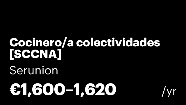 Cocinero/a colectividades [SCCNA]