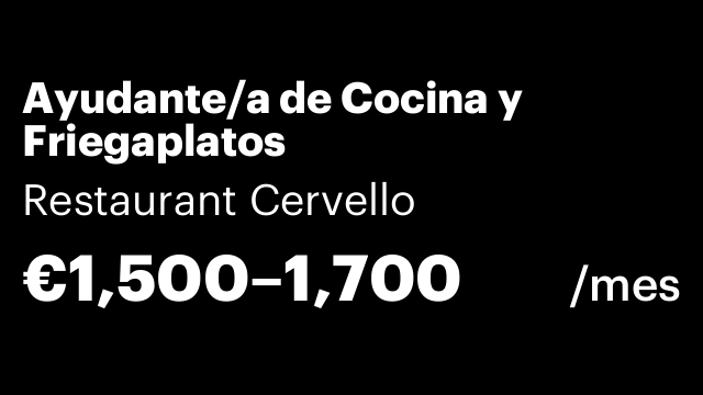 Ayudante/a de Cocina y Friegaplatos