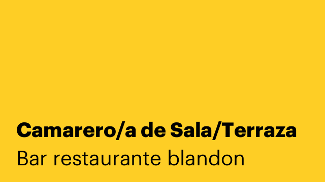 Camarero/a de Sala/Terraza