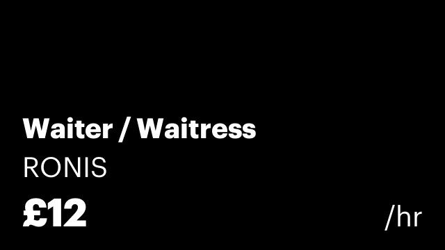 Waiter / Waitress