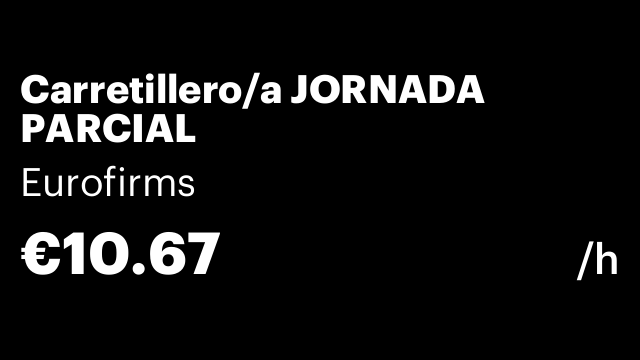 Carretillero/a JORNADA PARCIAL