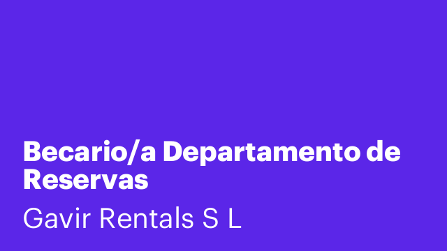 Becario/a Departamento de Reservas