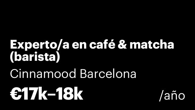 Experto/a en café & matcha (barista)