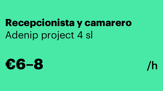 Recepcionista y camarero