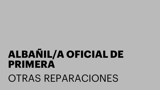 ALBAÑIL/A OFICIAL DE PRIMERA