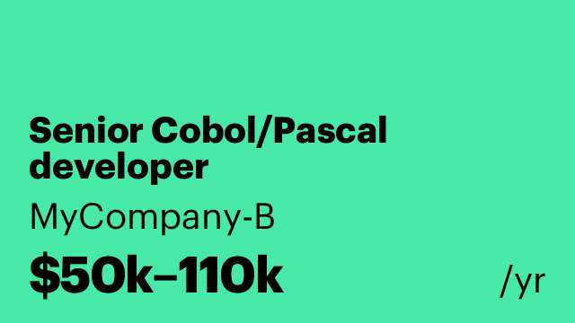 Senior Cobol/Pascal developer