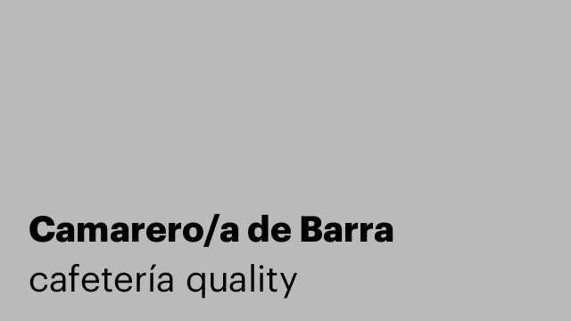 Camarero/a de Barra