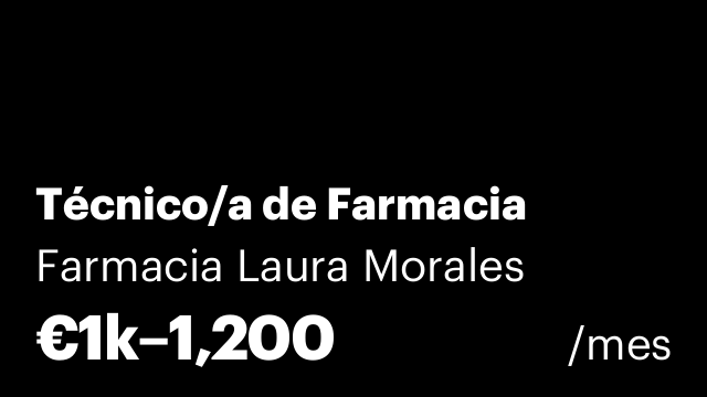Técnico/a de Farmacia