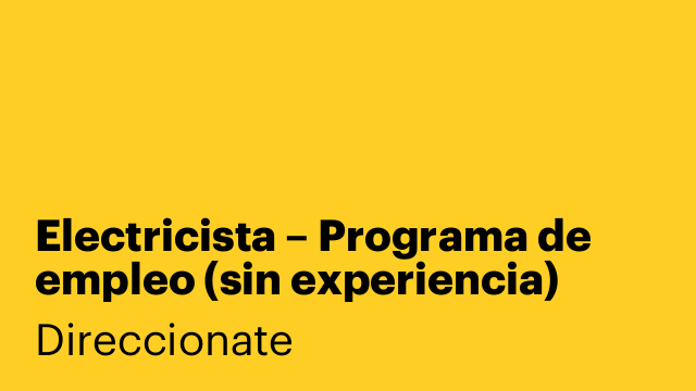 Electricista – Programa de empleo (sin experiencia)