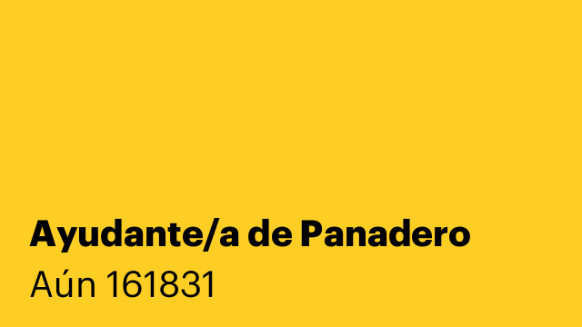 Ayudante/a de Panadero