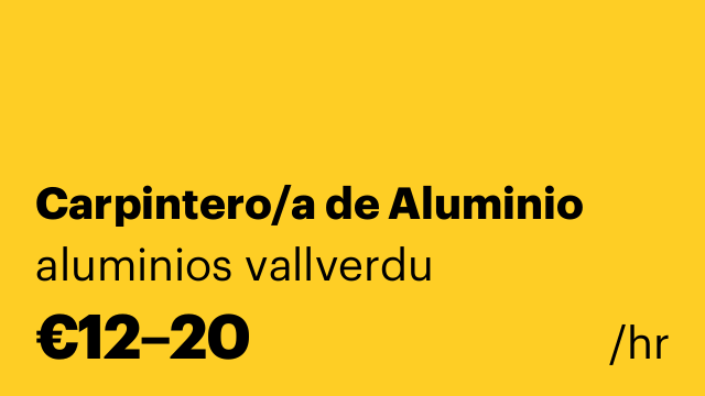 Carpintero/a de Aluminio