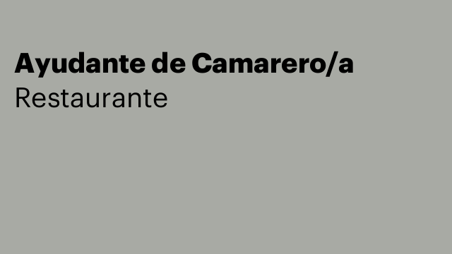 Ayudante de Camarero/a