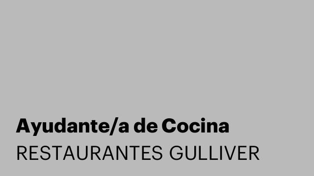 Ayudante/a de Cocina