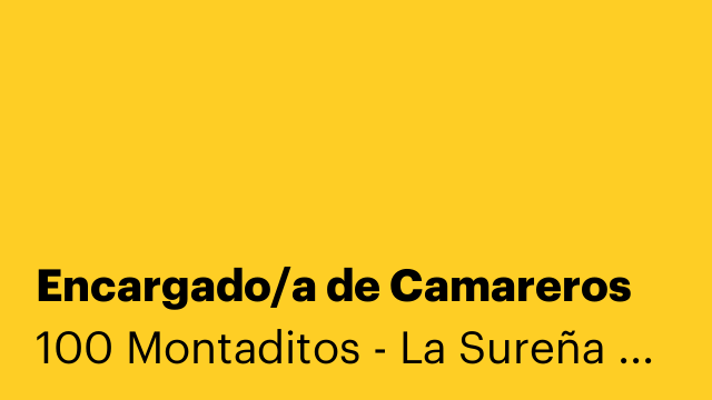 Encargado/a de Camareros