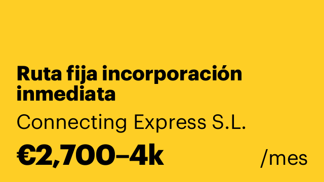 Ruta fija incorporación inmediata