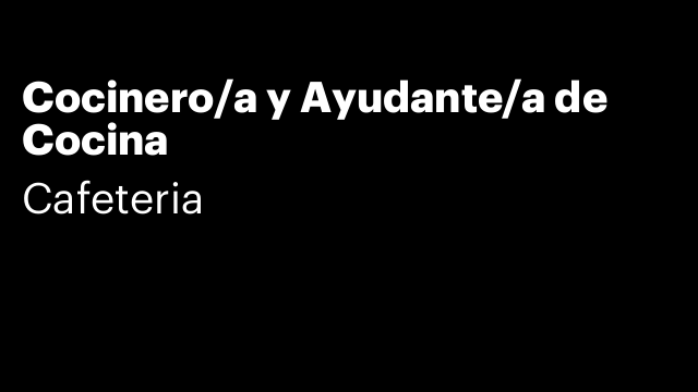 Cocinero/a y Ayudante/a de Cocina