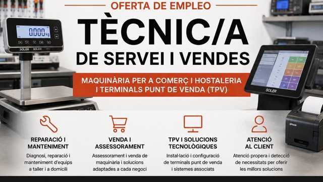 Técnico/a de Servicio y Ventas – Maquinaria para Comercio y Hostelería