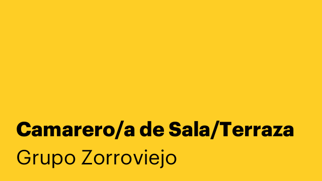 Camarero/a de Sala/Terraza