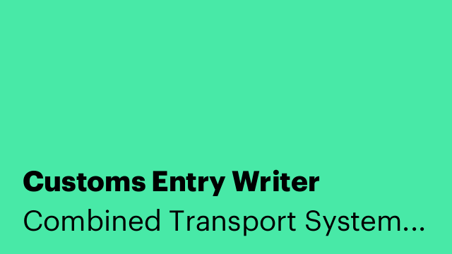Customs Entry Writer