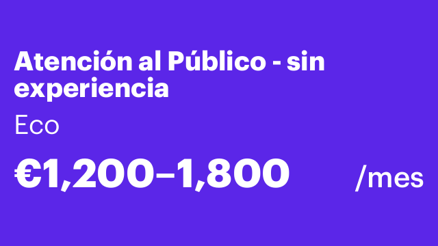 Atención al Público - sin experiencia