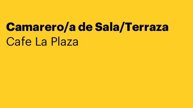 Camarero/a de Sala/Terraza