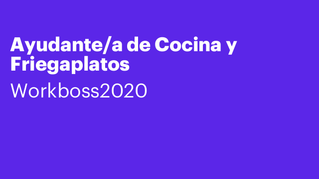 Ayudante/a de Cocina y Friegaplatos