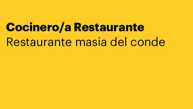 Cocinero/a Restaurante