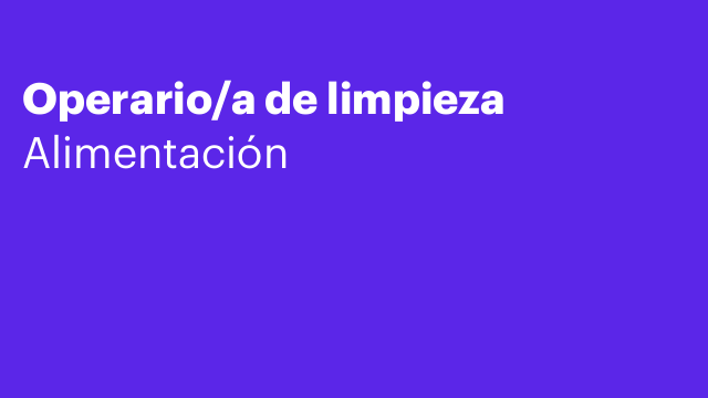 Operario/a de limpieza