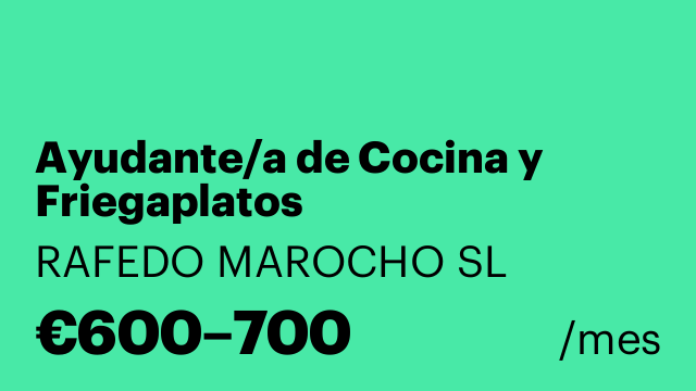 Ayudante/a de Cocina y Friegaplatos