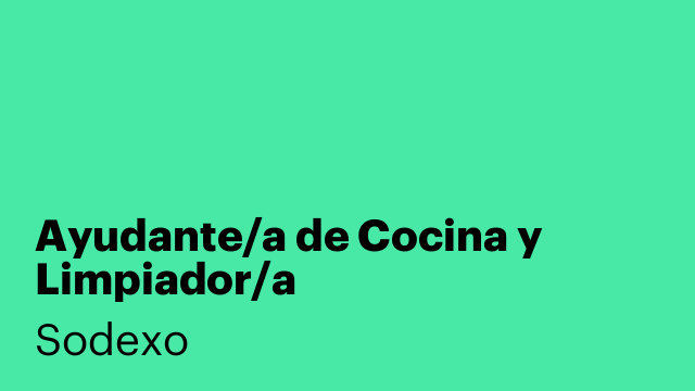 Ayudante/a de Cocina y Limpiador/a