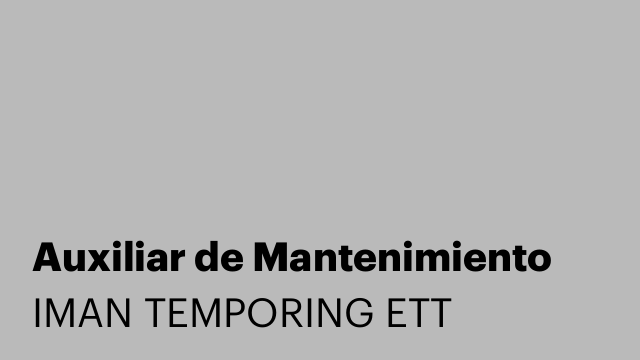 Auxiliar de Mantenimiento