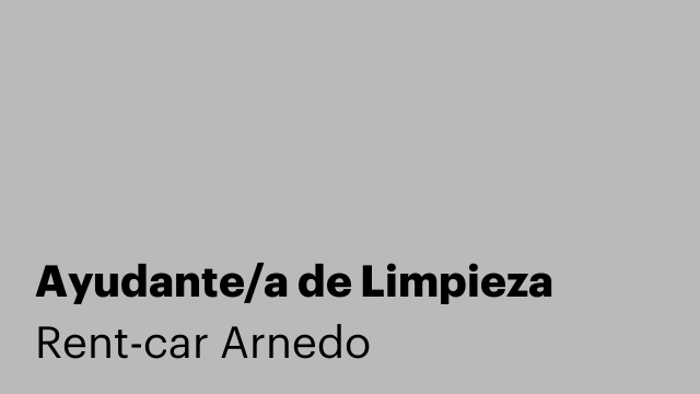 Ayudante/a de Limpieza